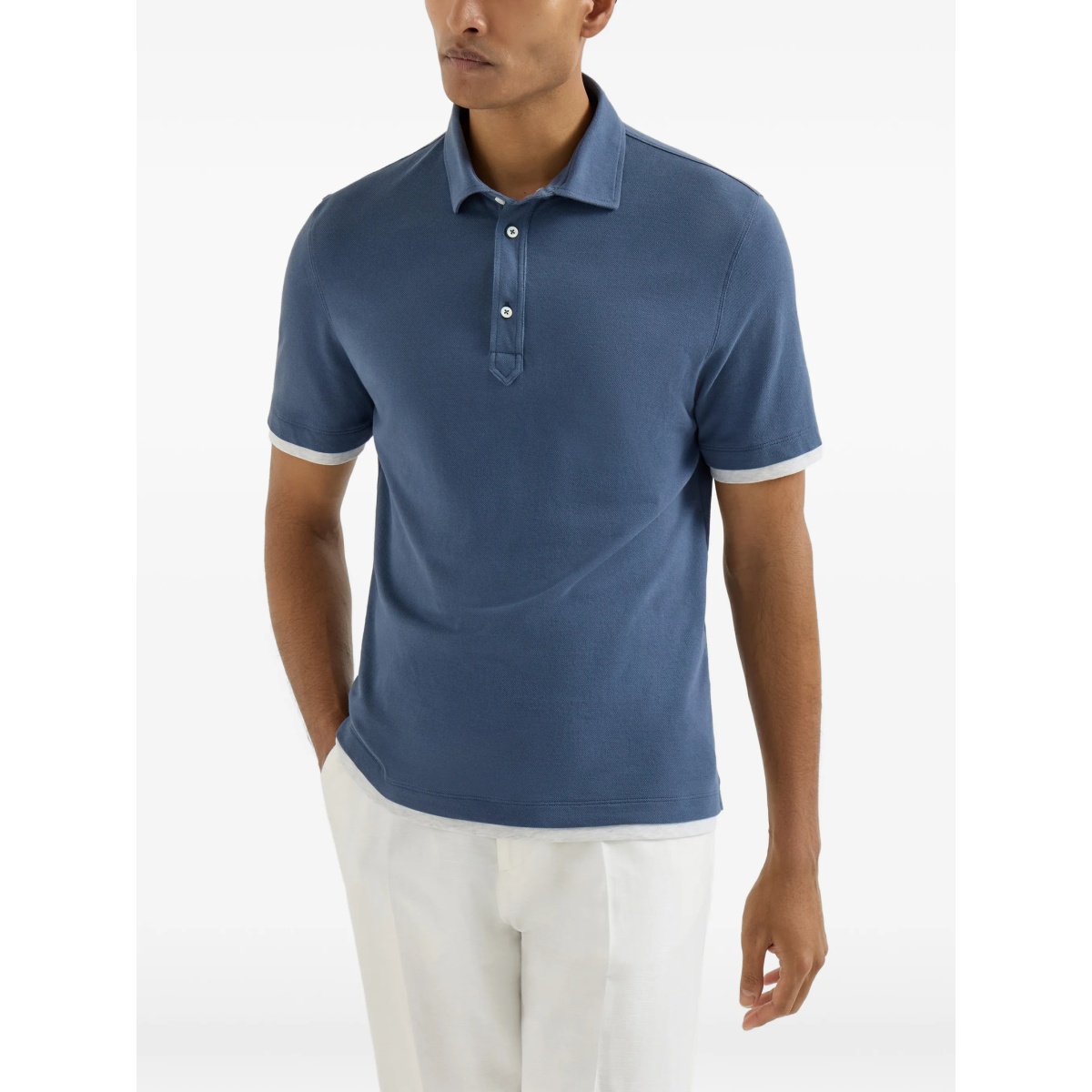 short-sleeve button-fastening polo shirt - Img 3