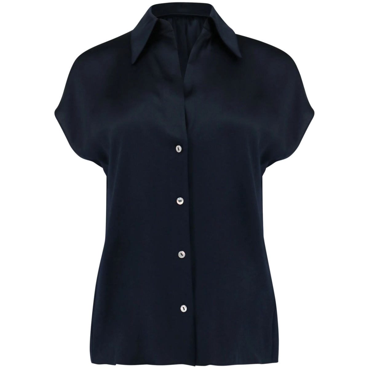 short-sleeve silk shirt
