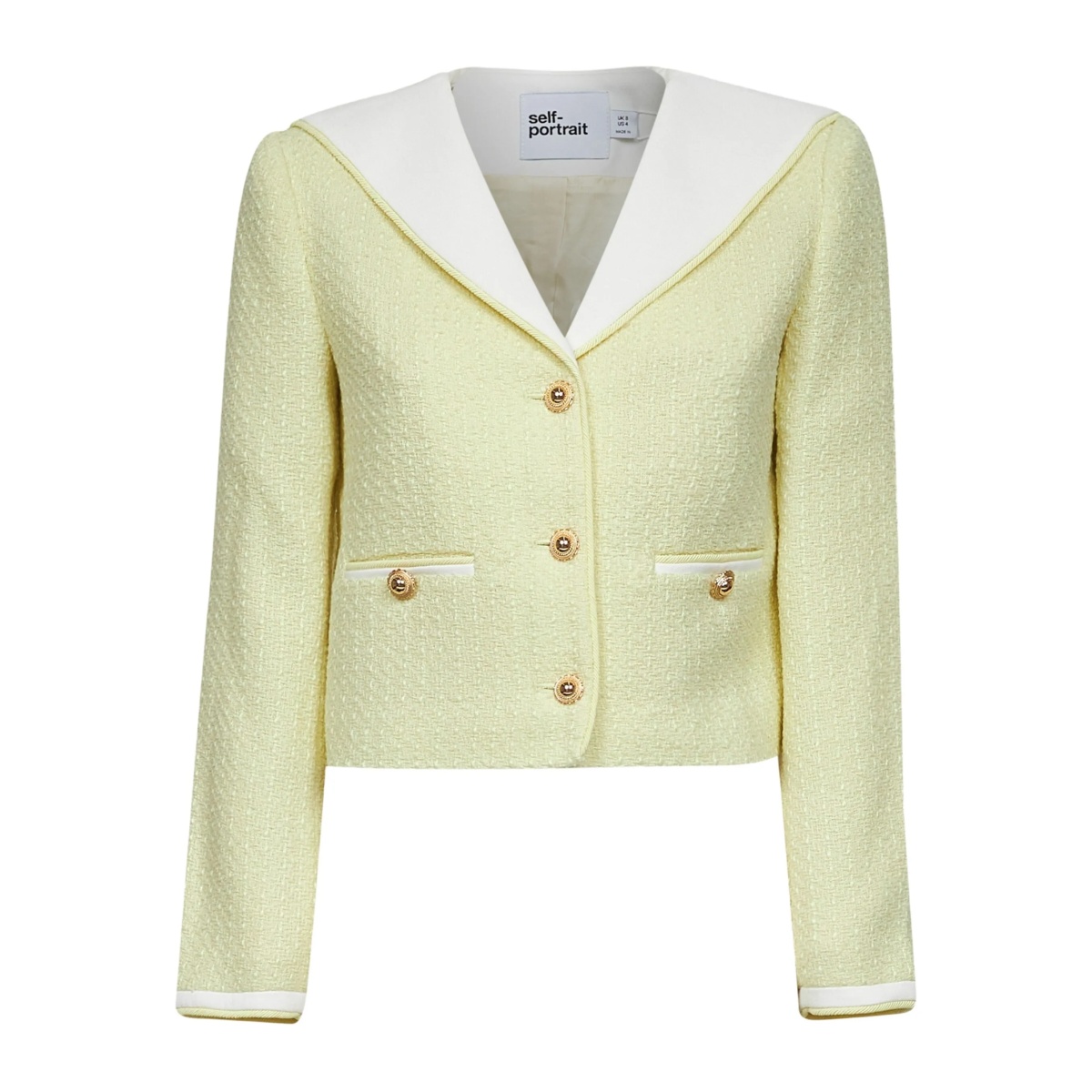 single-breasted bouclé jacket