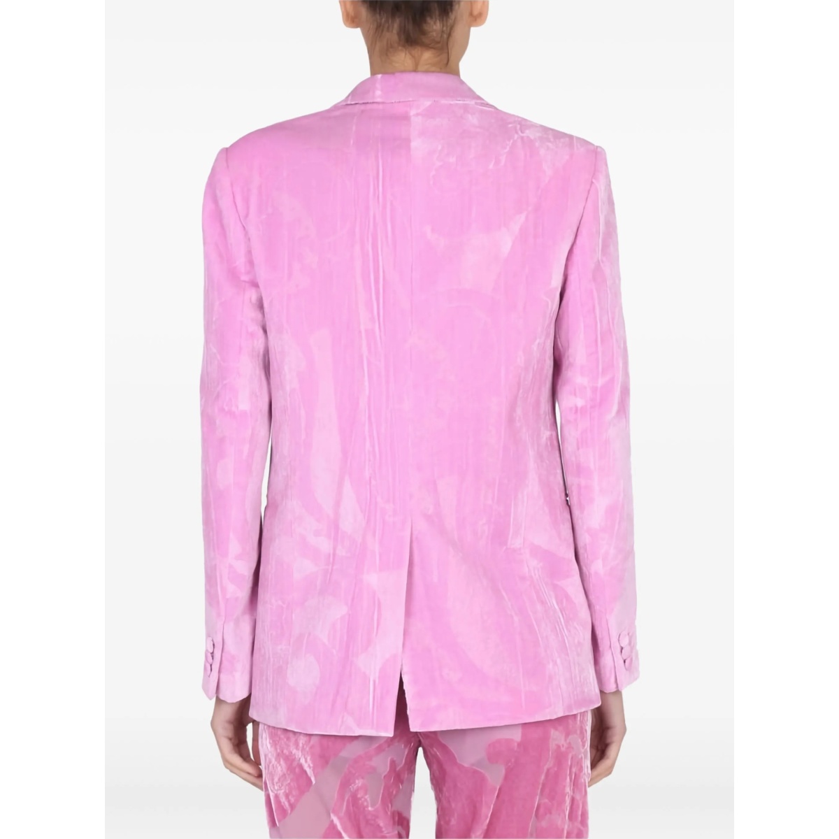 single-breasted velvet blazer - Img 3