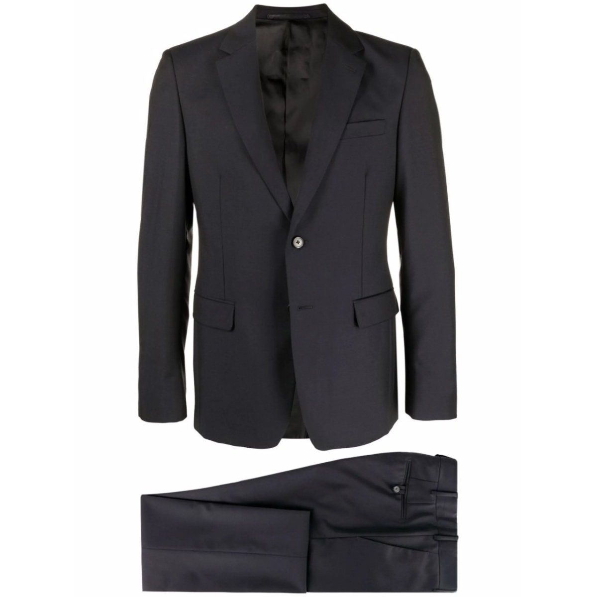single-breasted virgin wool-blend suit