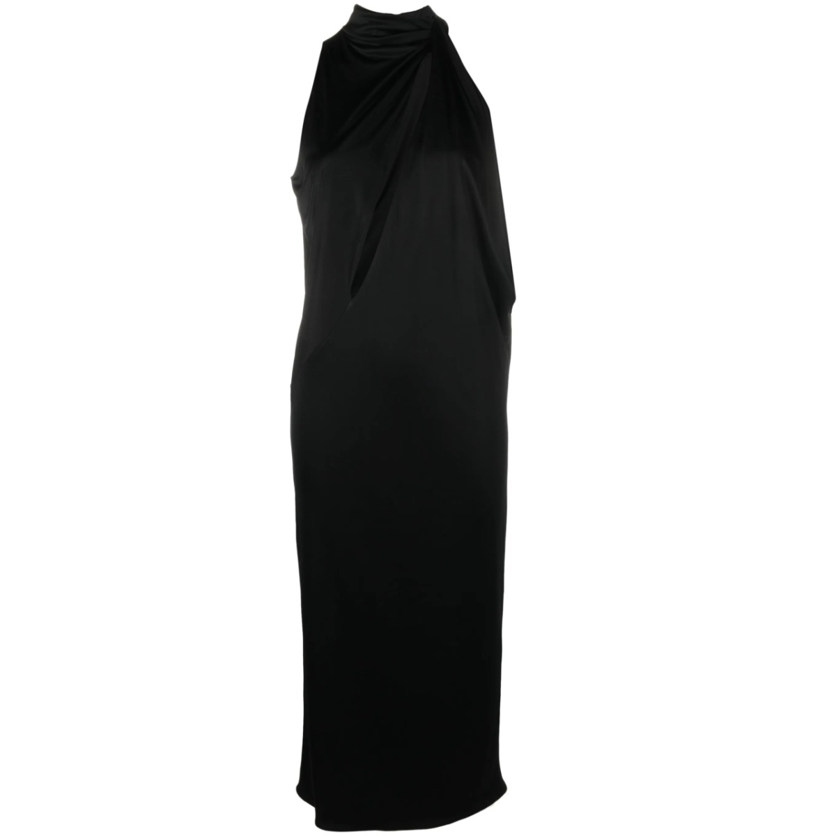 slashed halterneck midi dress