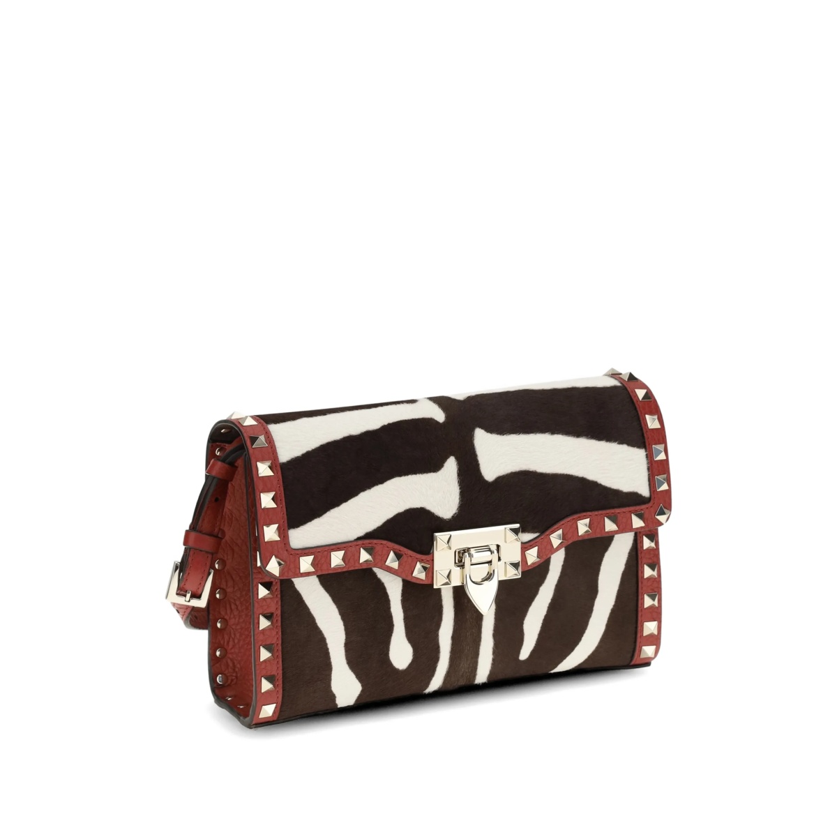 small Rockstud zebra-print shoulder bag - Img 2