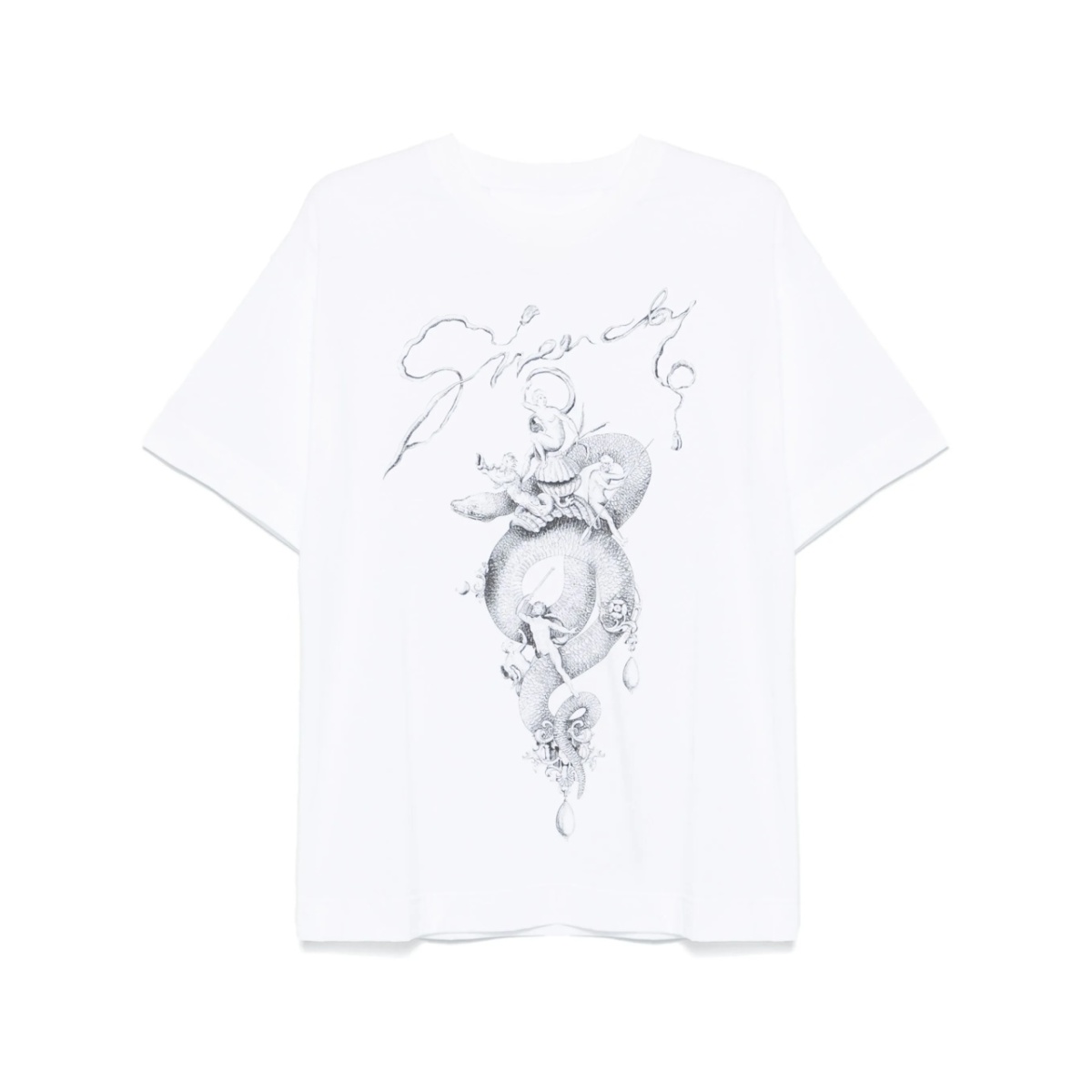 snake and chandelier-print T-shirt