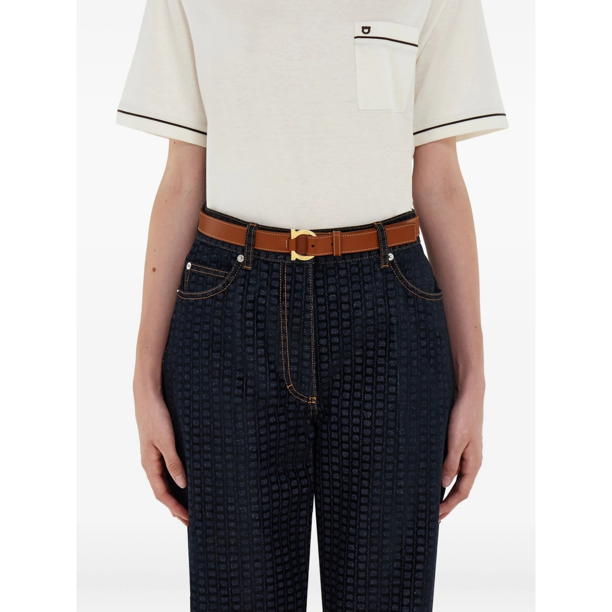 stitched gancini belt - Img 4