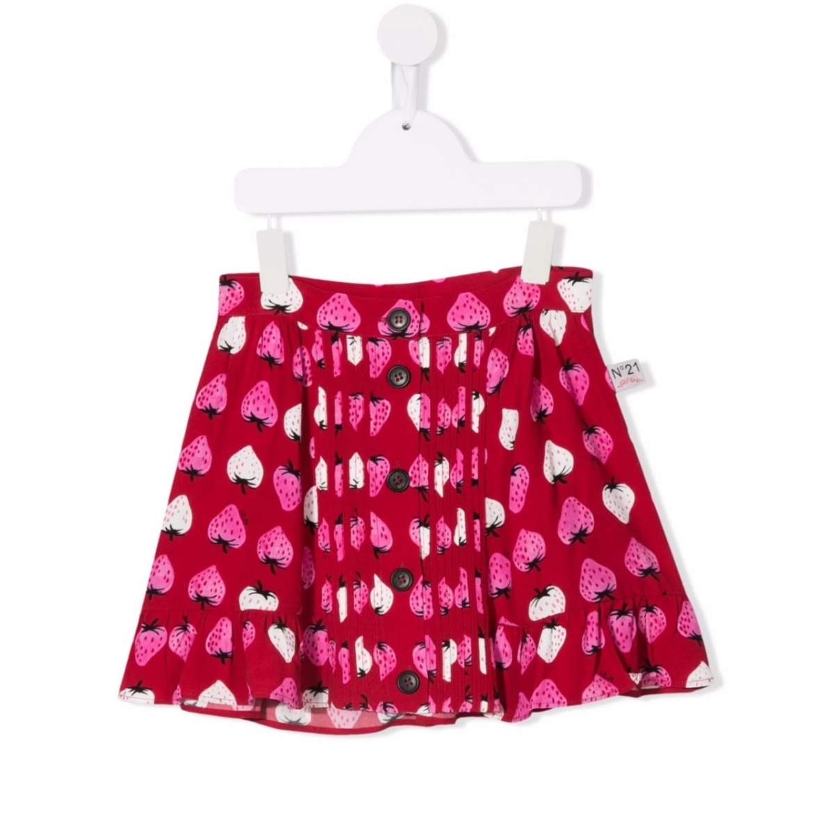 strawberry-print A-line miniskirt