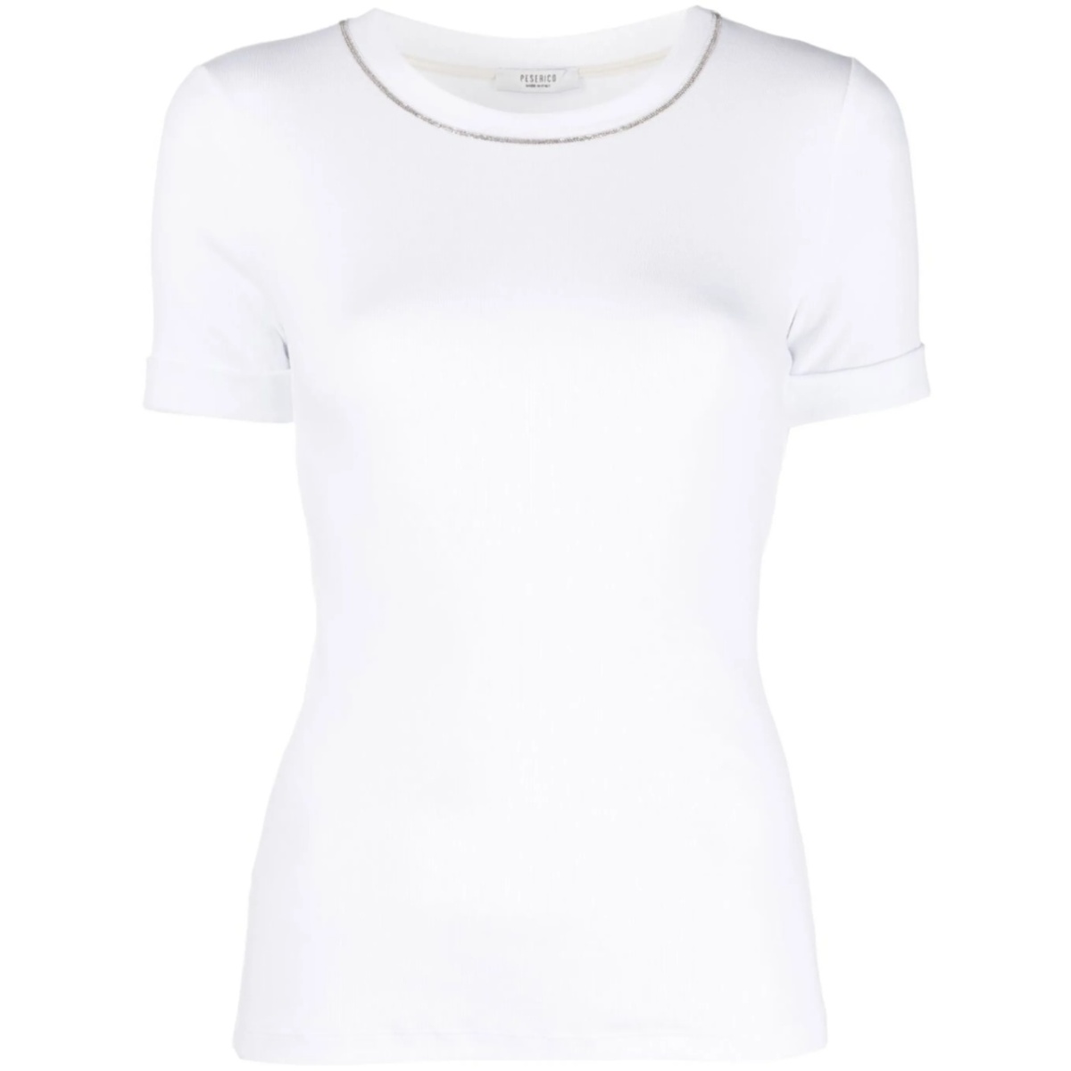 stretch-jersey micro-rib T-shirt