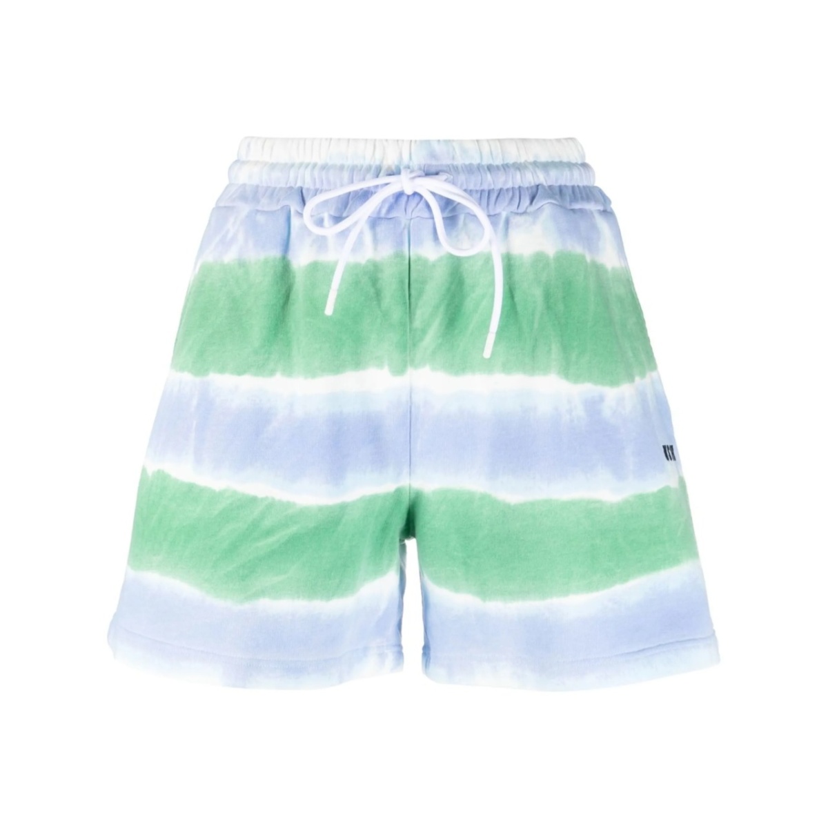 stripe-pattern drawstring shorts