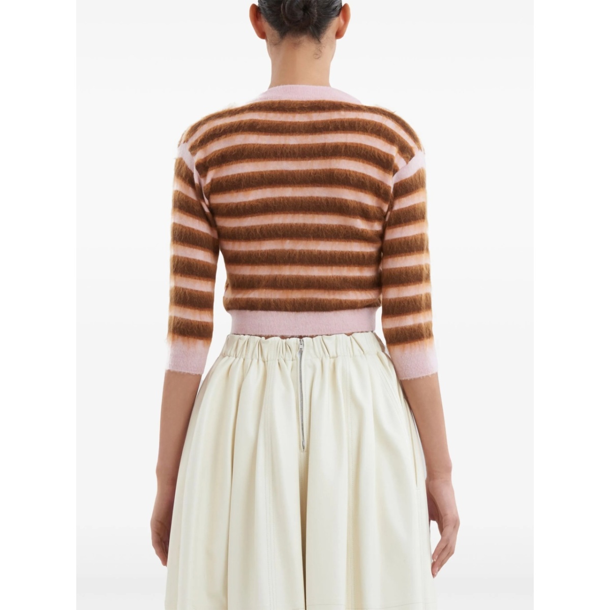 striped brushed wool cardigan - Img 4