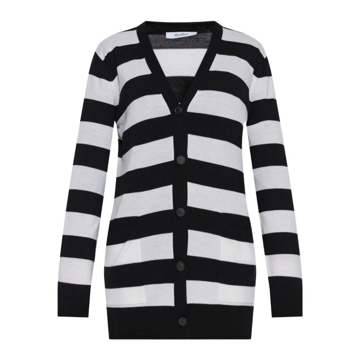 striped button-up cardigan