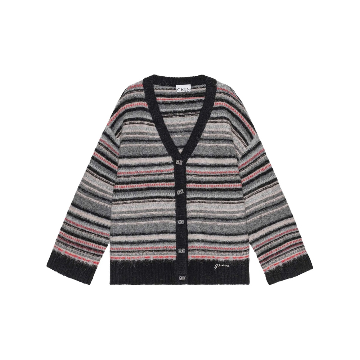 striped buttoned cardigan