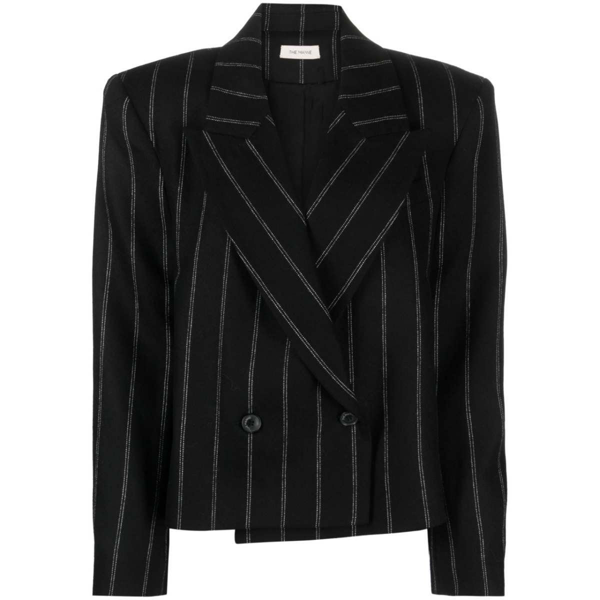 striped double-breasted wool blazer