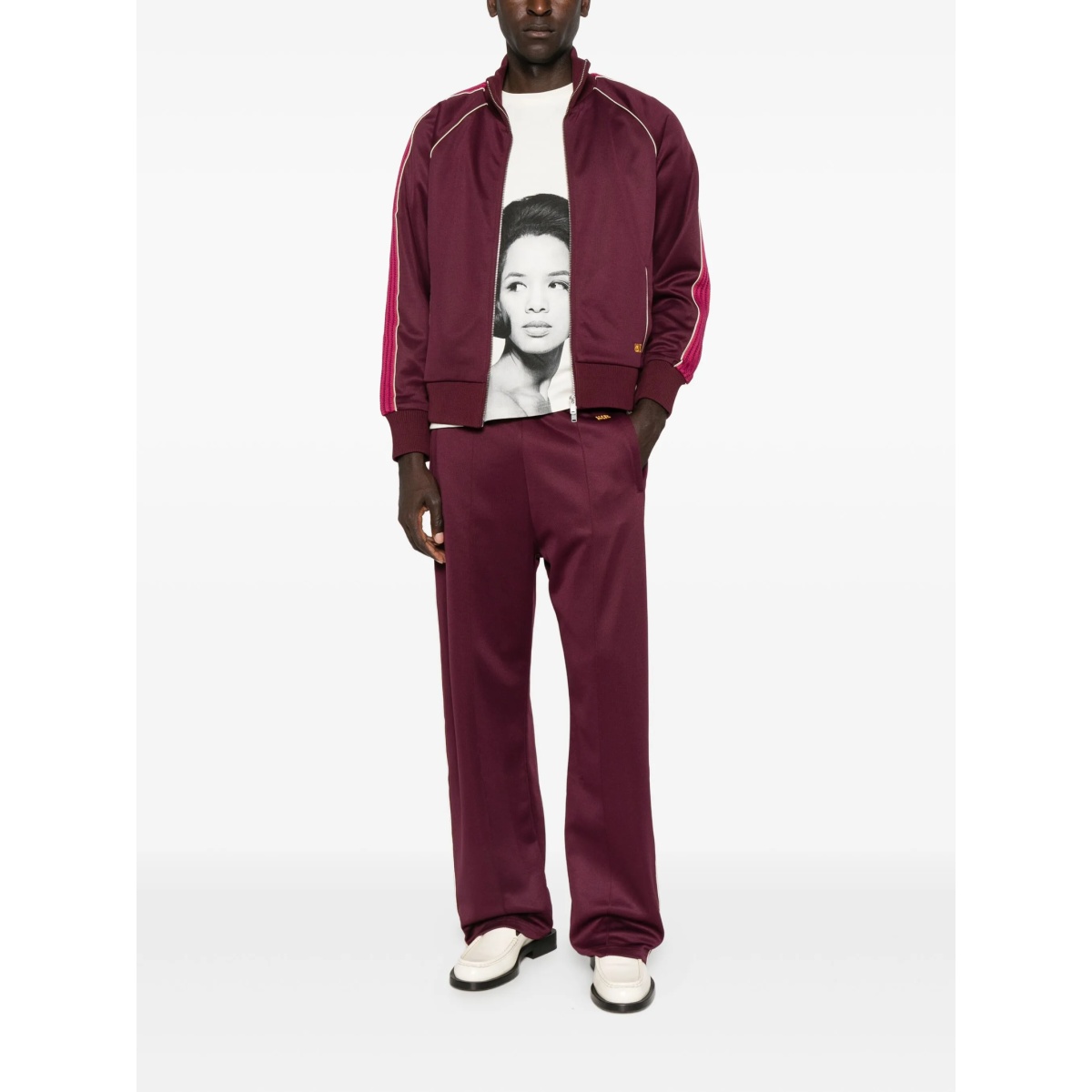 striped-panel zip-up track top - Img 2