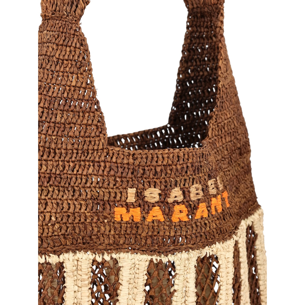 striped-pattern raffia shoulder bag - Img 4