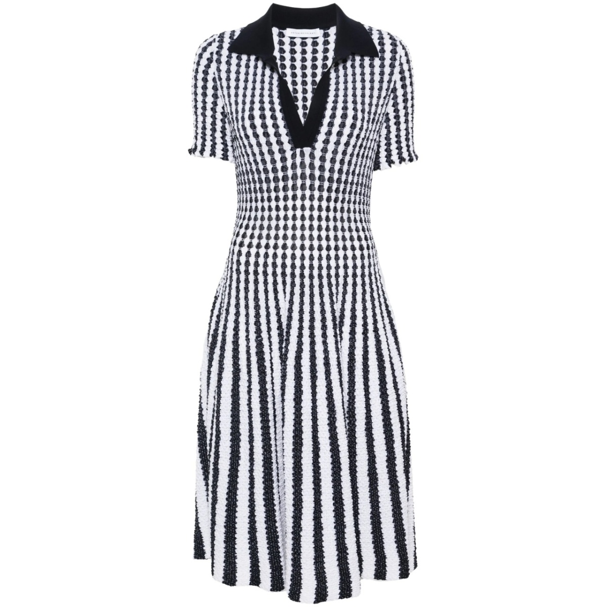 striped seersucker midi dress