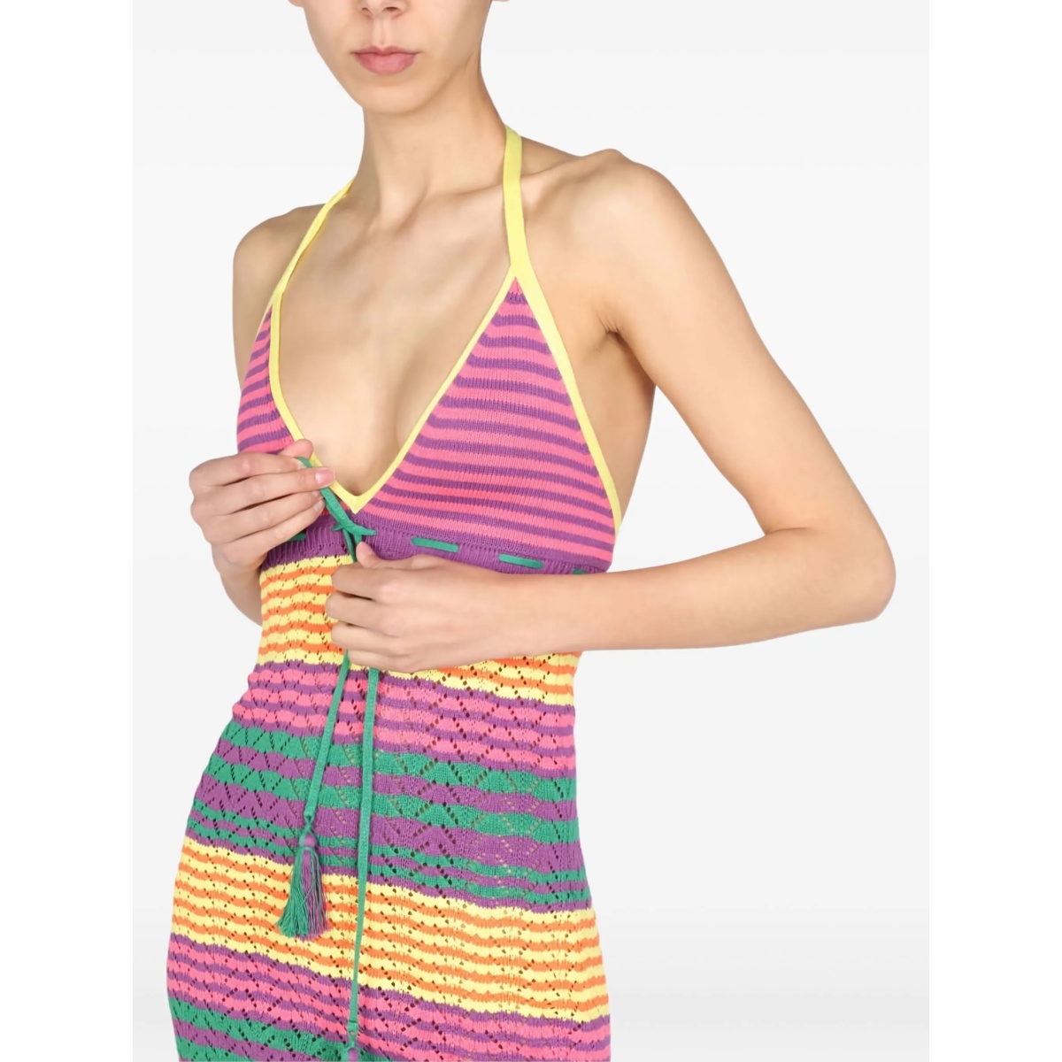 striped tassel-detail mini dress - Img 4