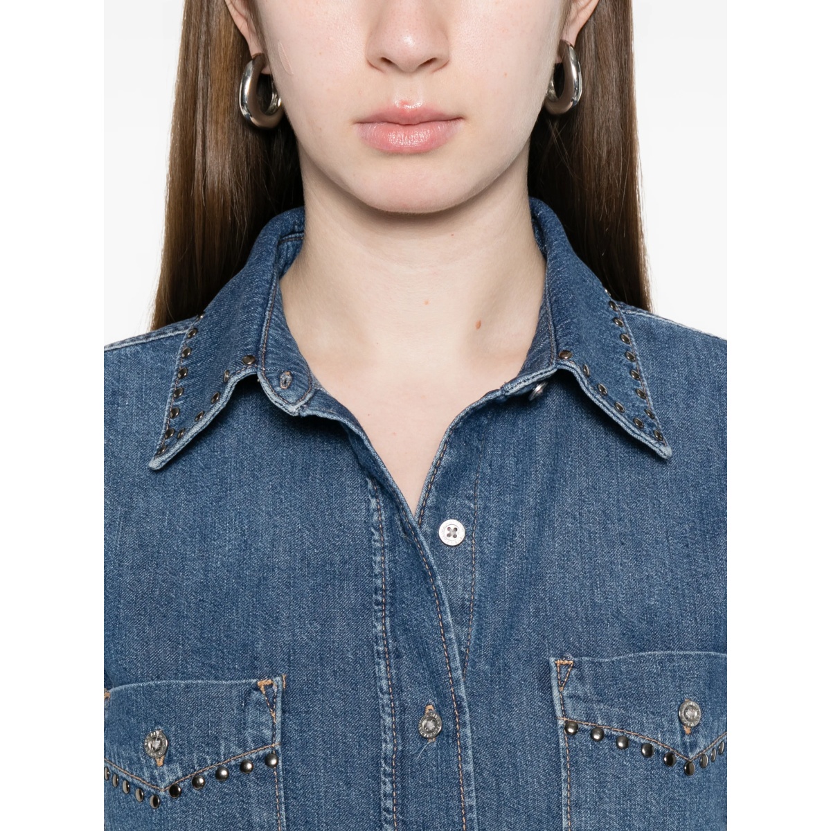 studded denim shirt - Img 5