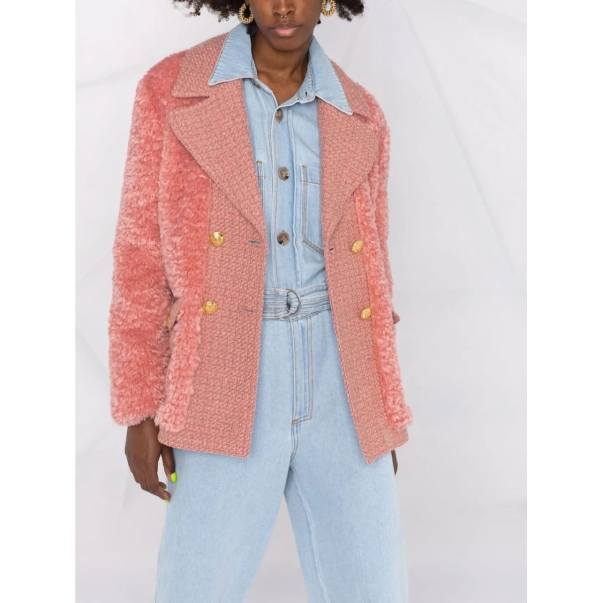 textured double-breasted blazer - Img 5