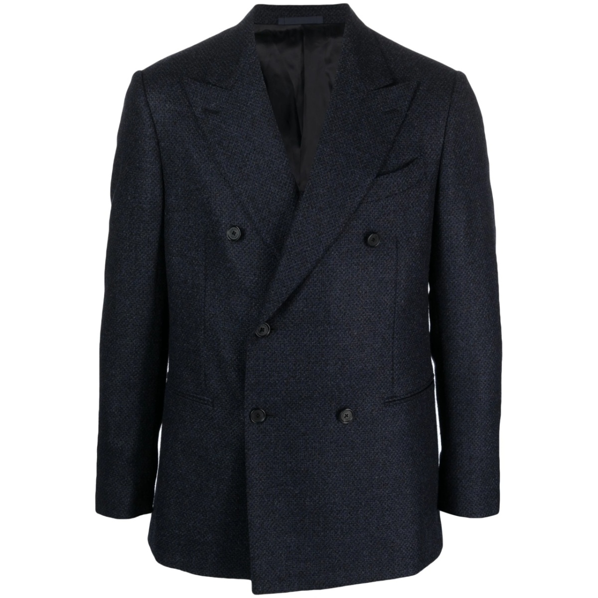textured wool-blend double-breasted blazer