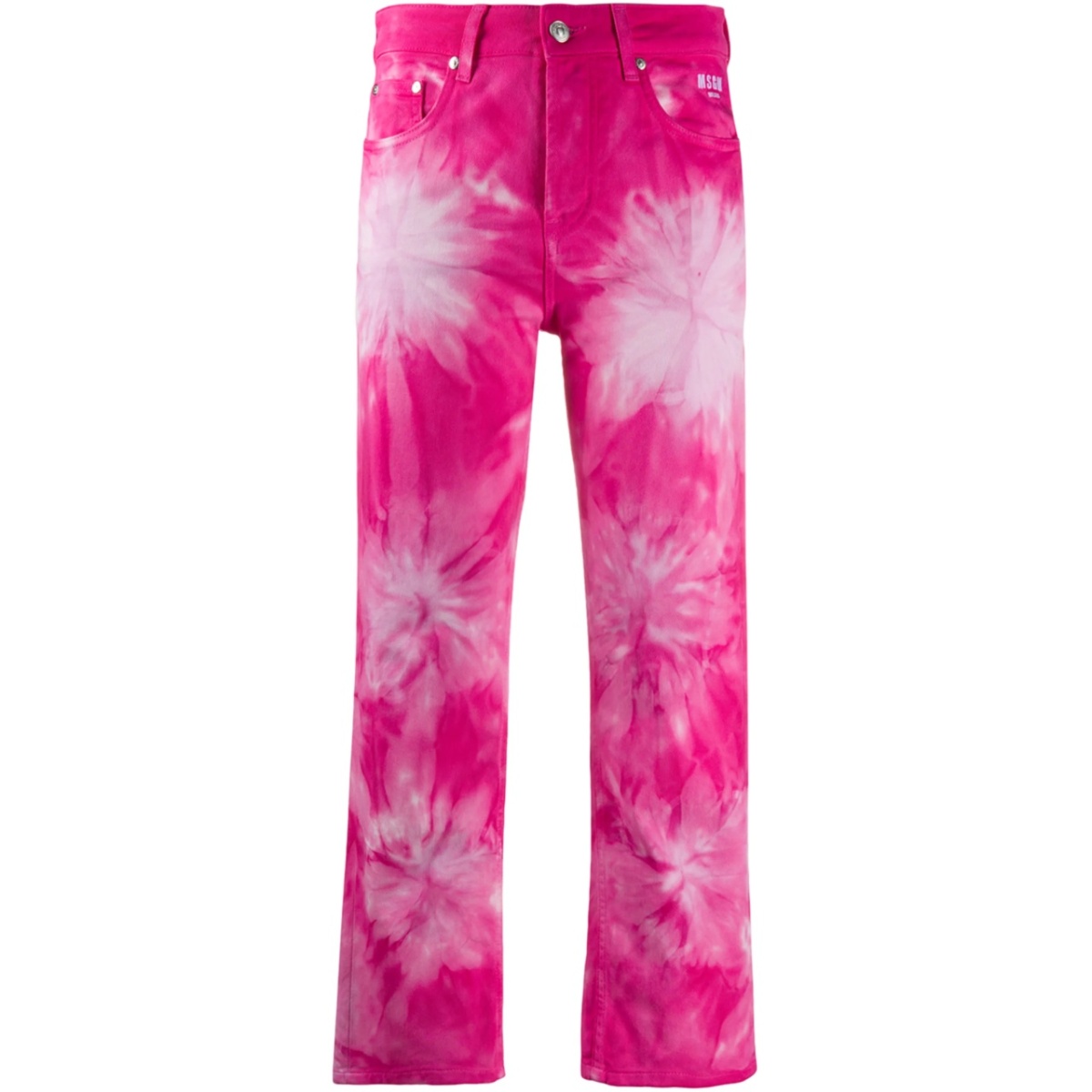 tie-dye print cropped jeans
