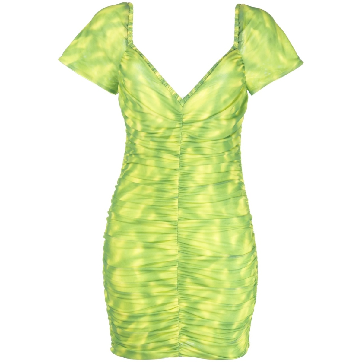 tie-dye ruched minidress