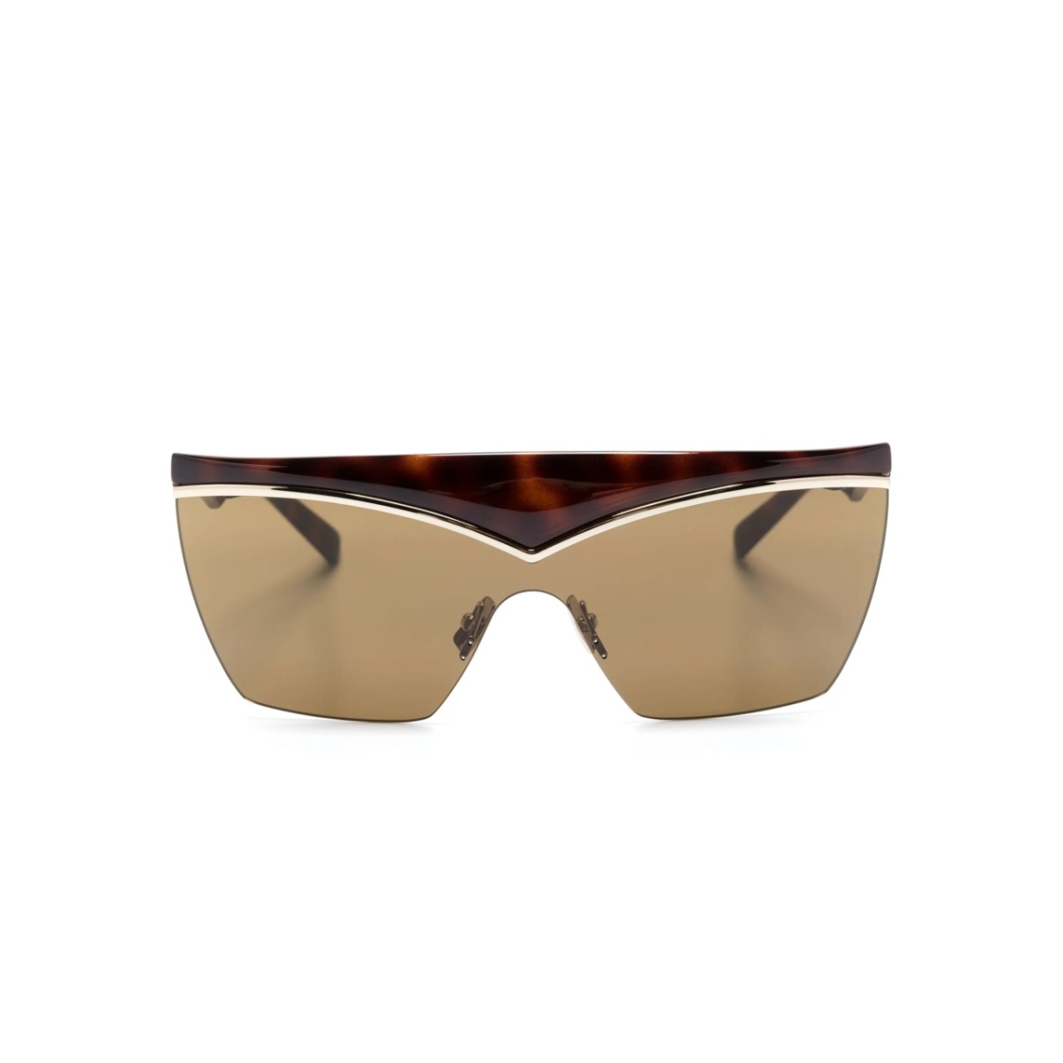 tortoiseshell shield-frame sunglasses