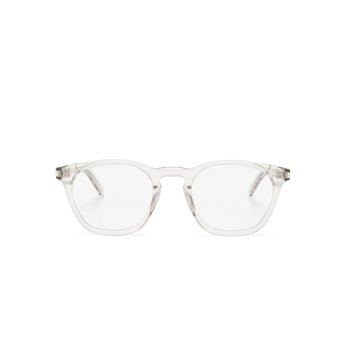transparent square-frame glasses