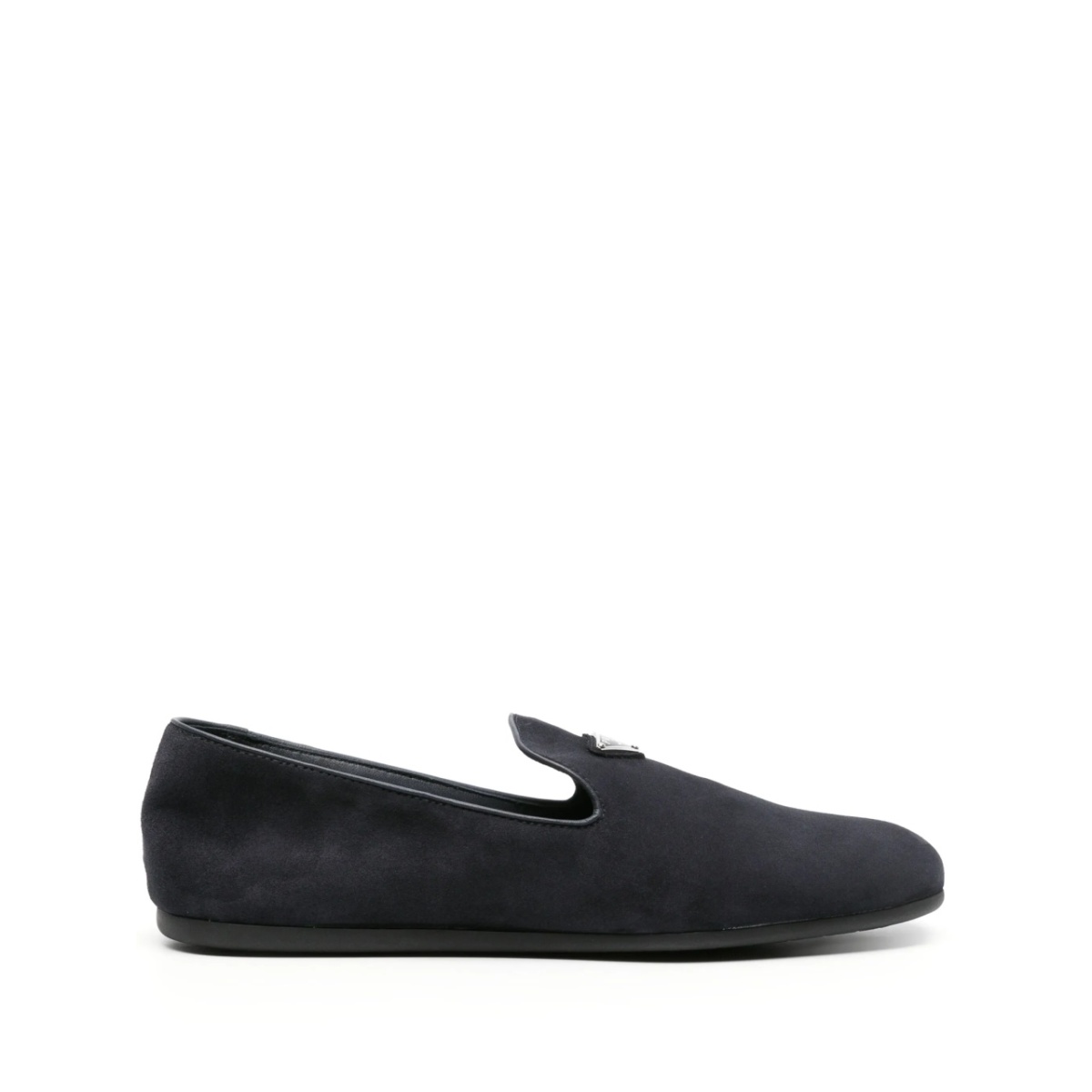 triangle-logo suede slippers