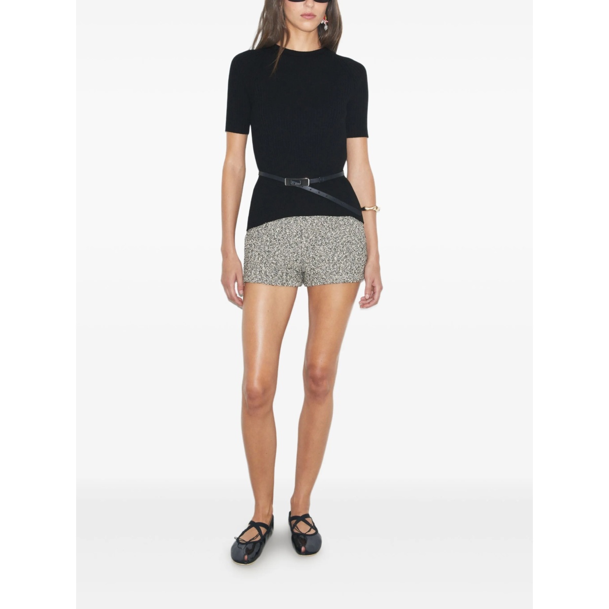 tweed speckled shorts