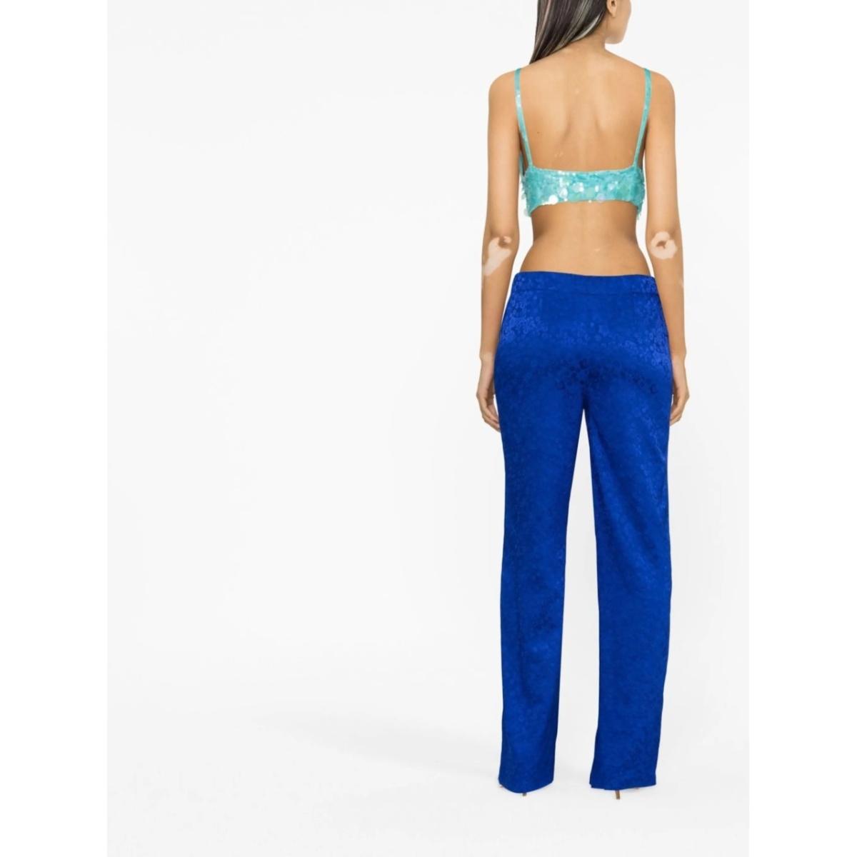 V-neck sequin embellished crop top - Img 4