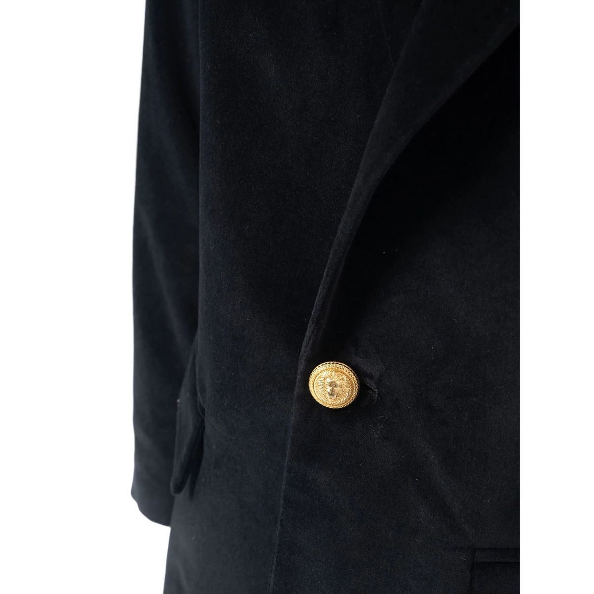 velvet gold-button jacket - Img 4