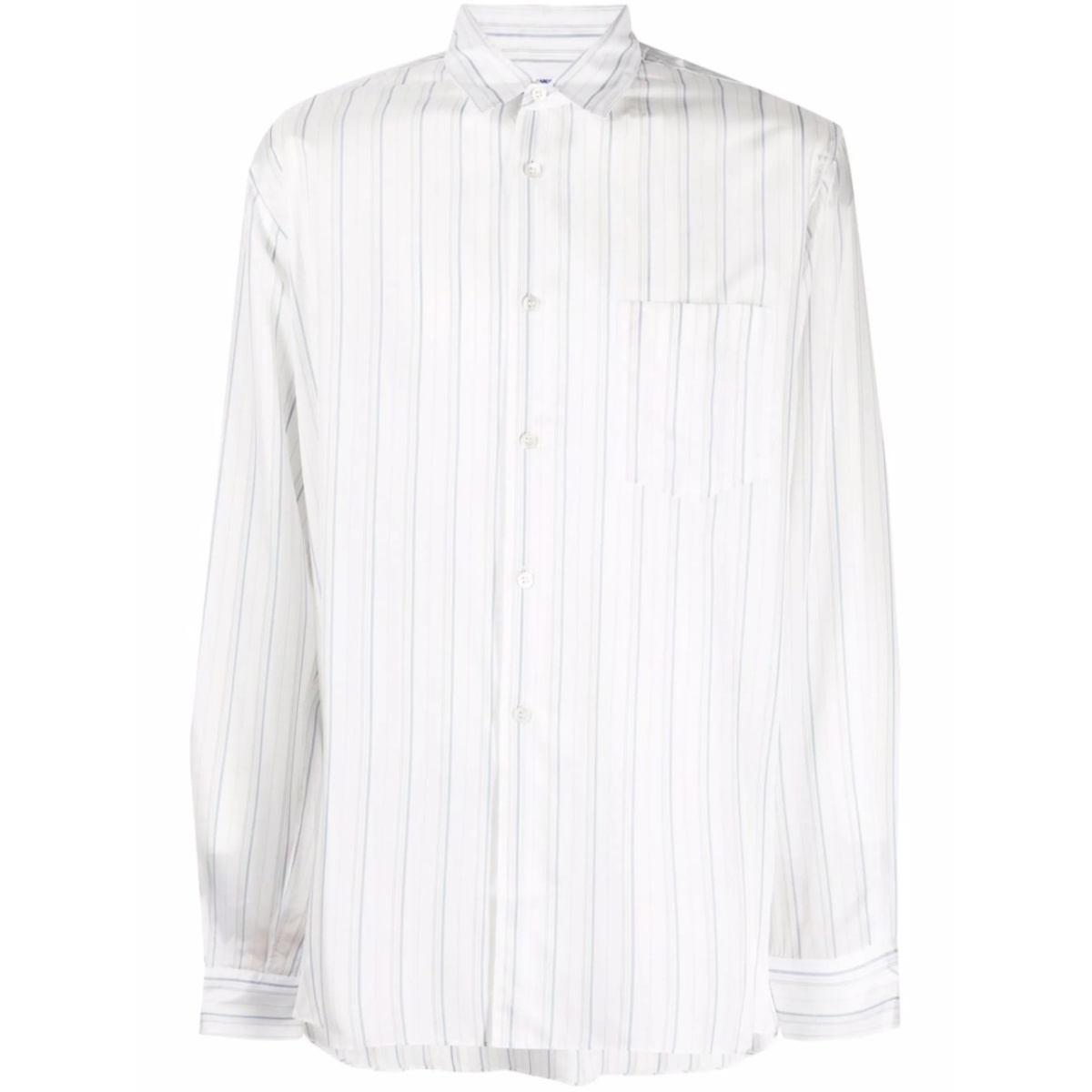 vertical stripe-print shirt