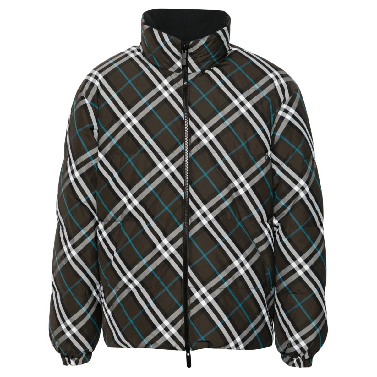 Vintage-check puffer jacket