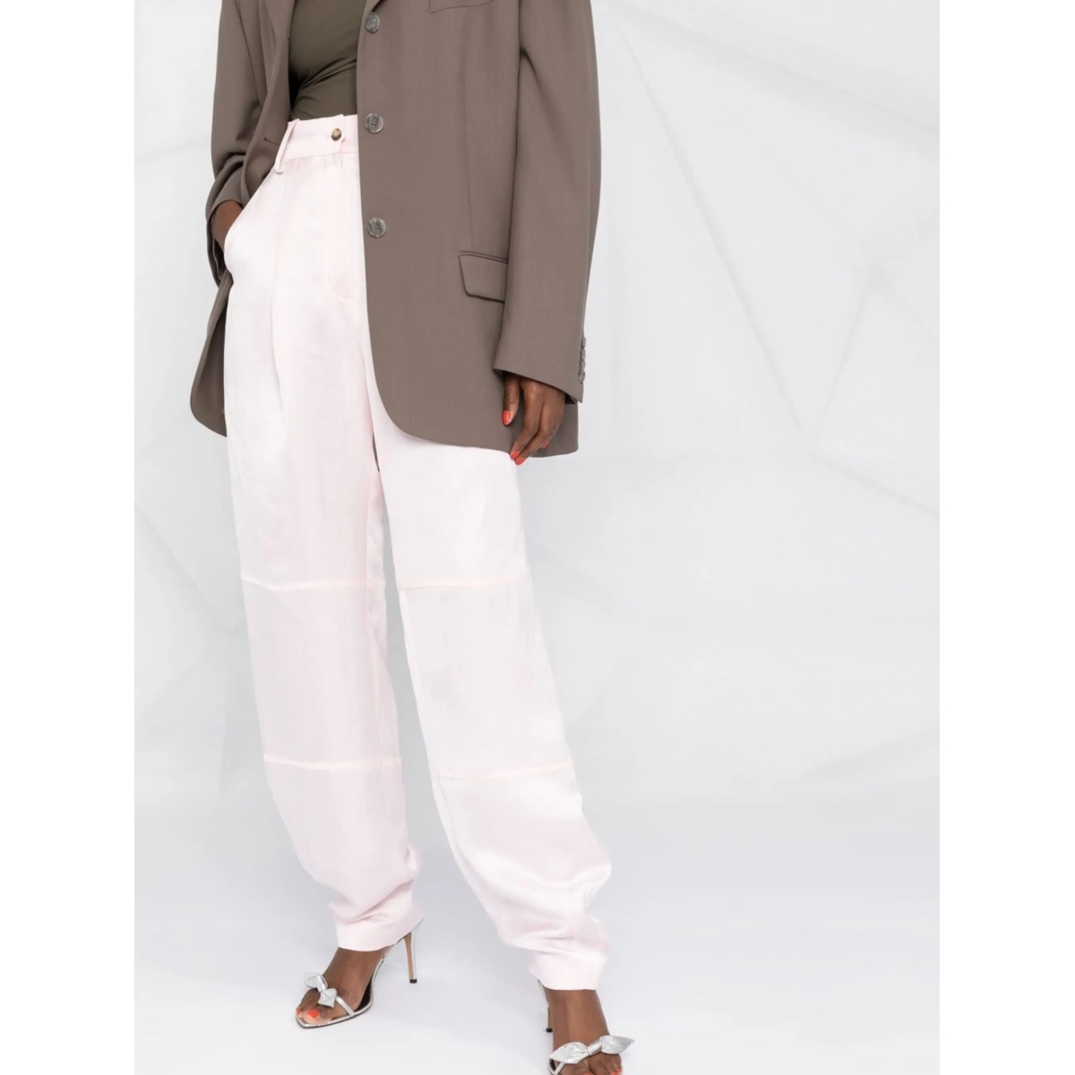 Volterra high-waisted satin trousers - Img 5