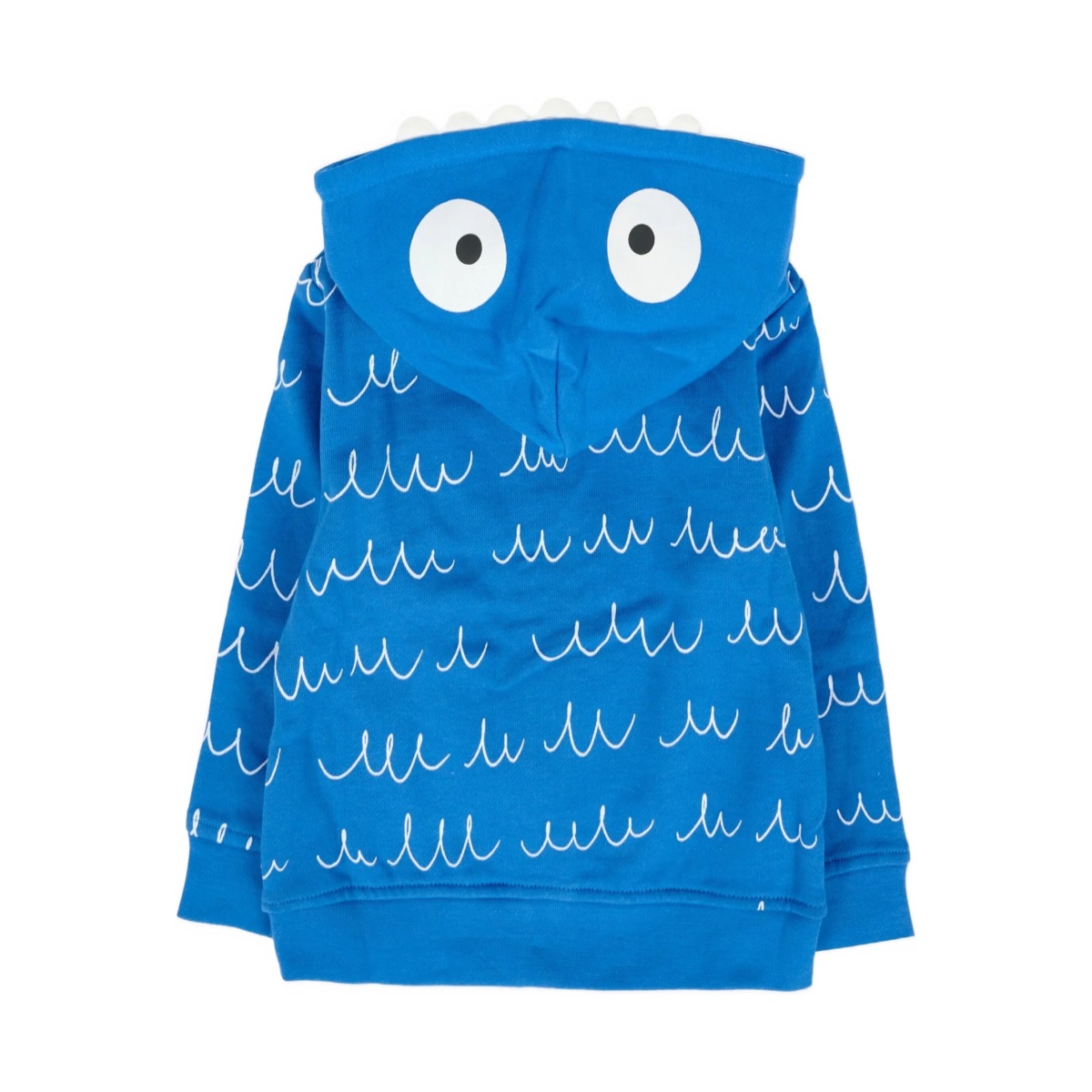 wave-print cotton hooded top - Img 2
