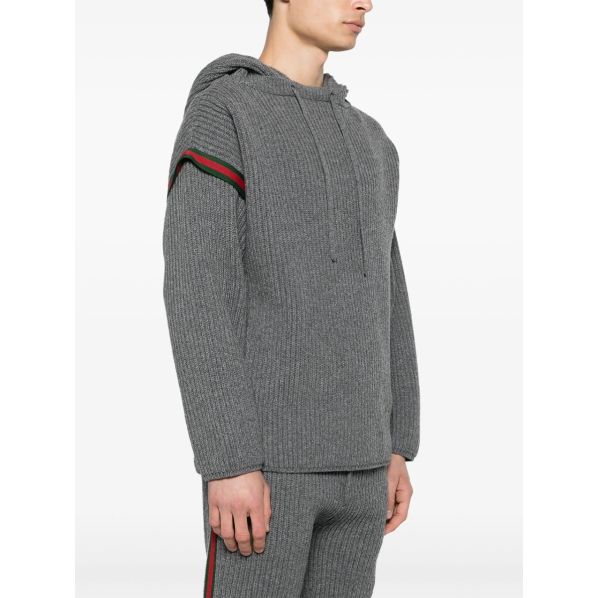 Web-stripe ribbed hoodie - Img 3