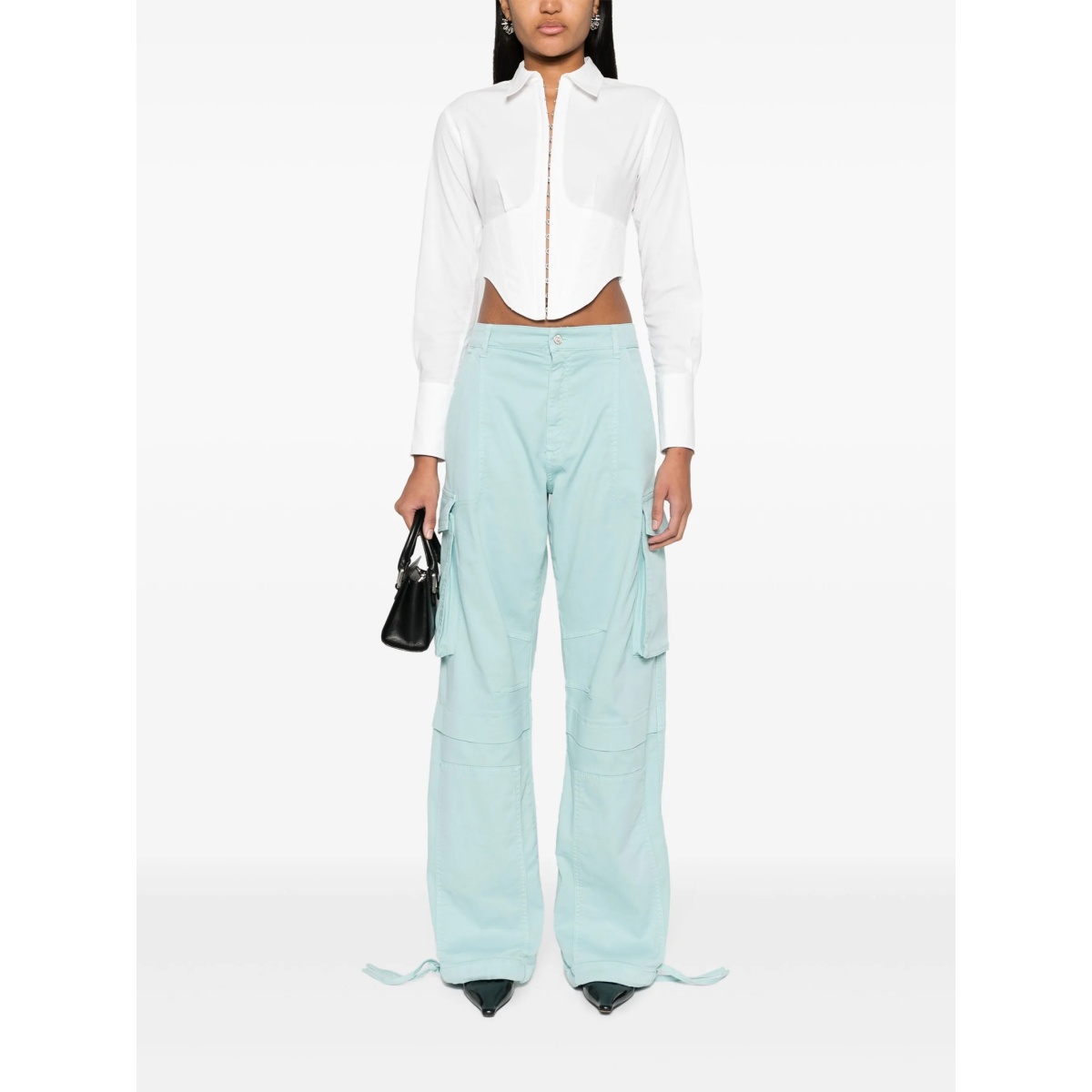 wide-leg cargo trousers - Img 2