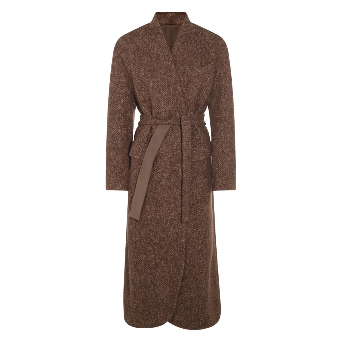 wool-blend single-breasted coat
