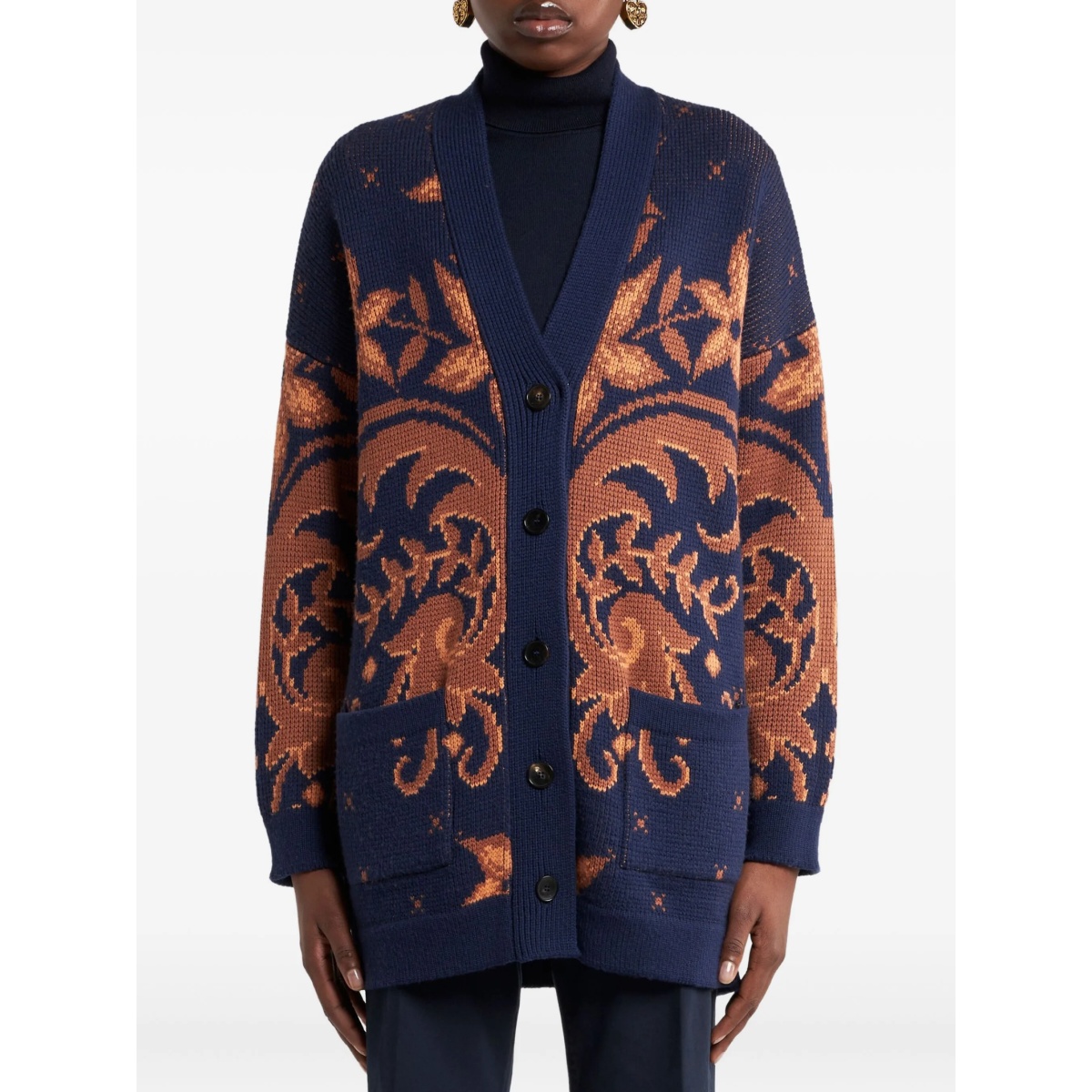 wool jacquard cardigan - Img 2