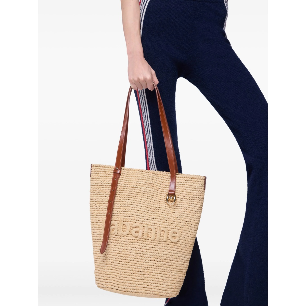 woven raffia tote bag