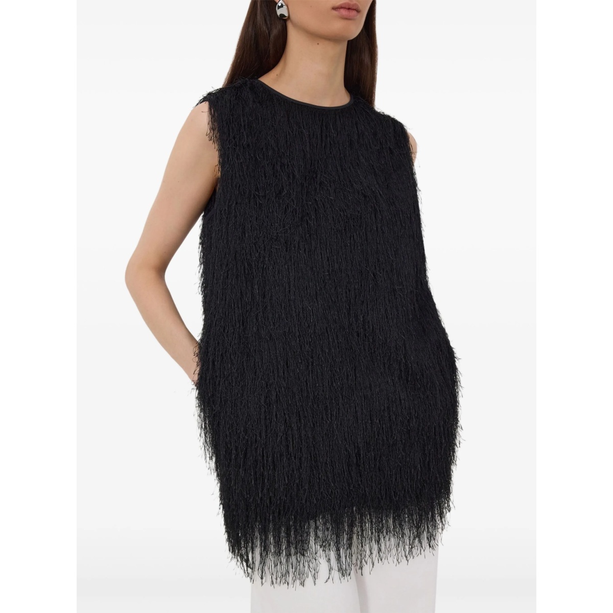 Yasmin fringed sleeveless vest - Img 4