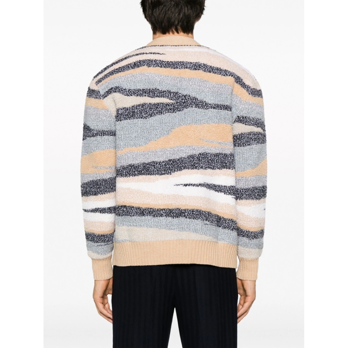 zigzag-jacquard wool cardigan - Img 4