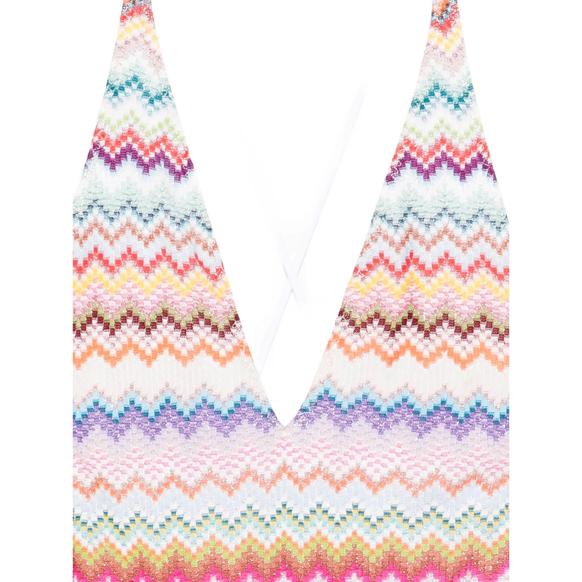 zigzag-pattern cross-back swimsuit - Img 3