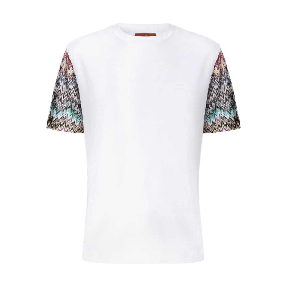 zigzag-pattern short-sleeved T-shirt