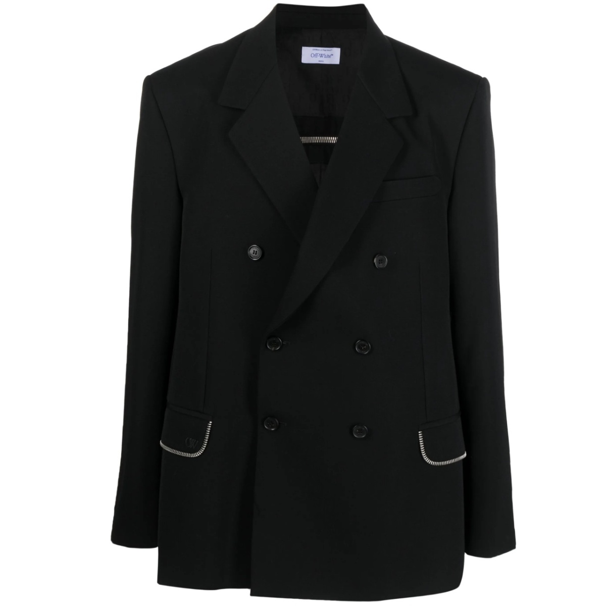 zip-embellished virgin-wool blazer