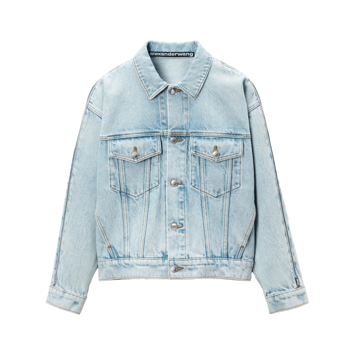 zip-sleeved denim jacket