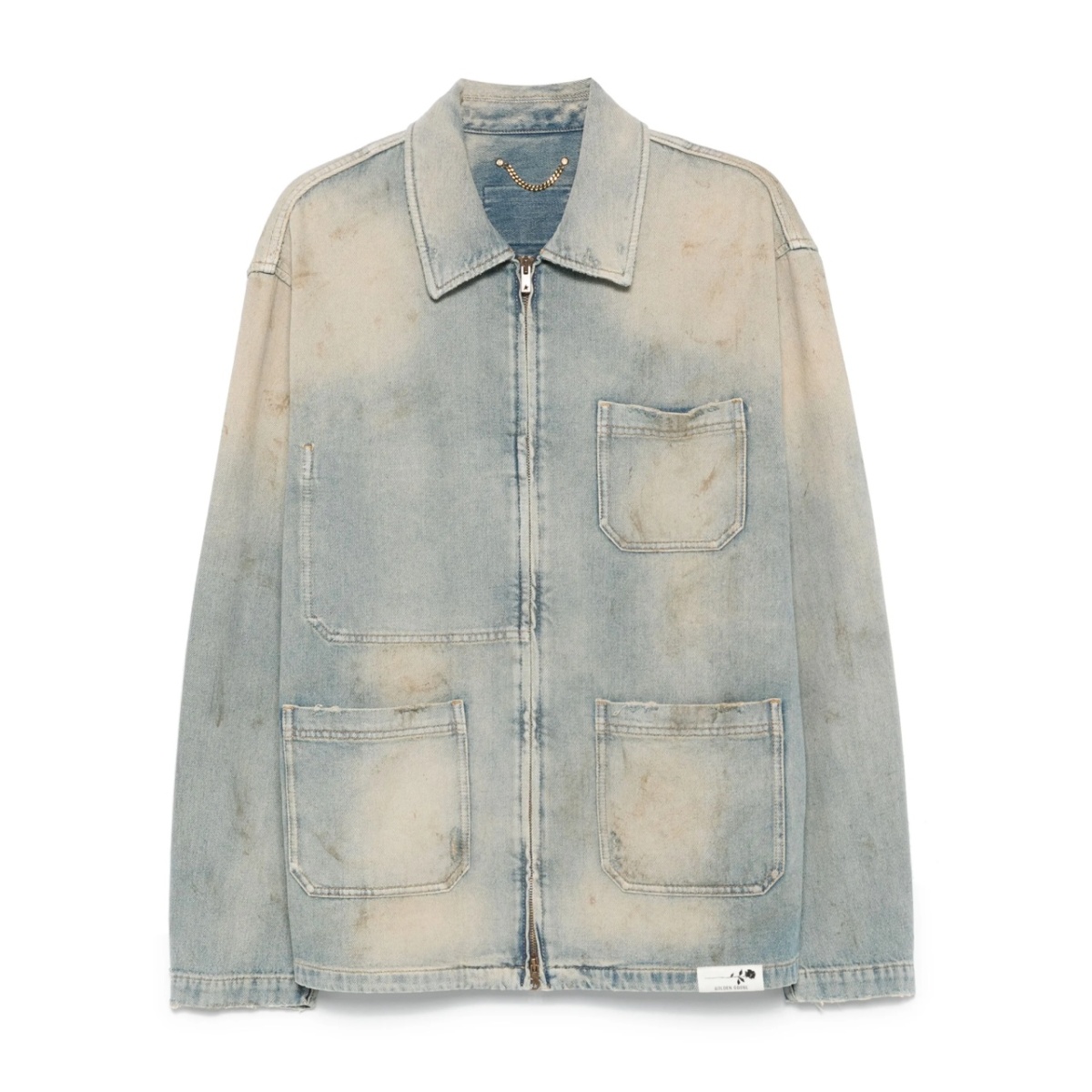 zip-up denim jacket