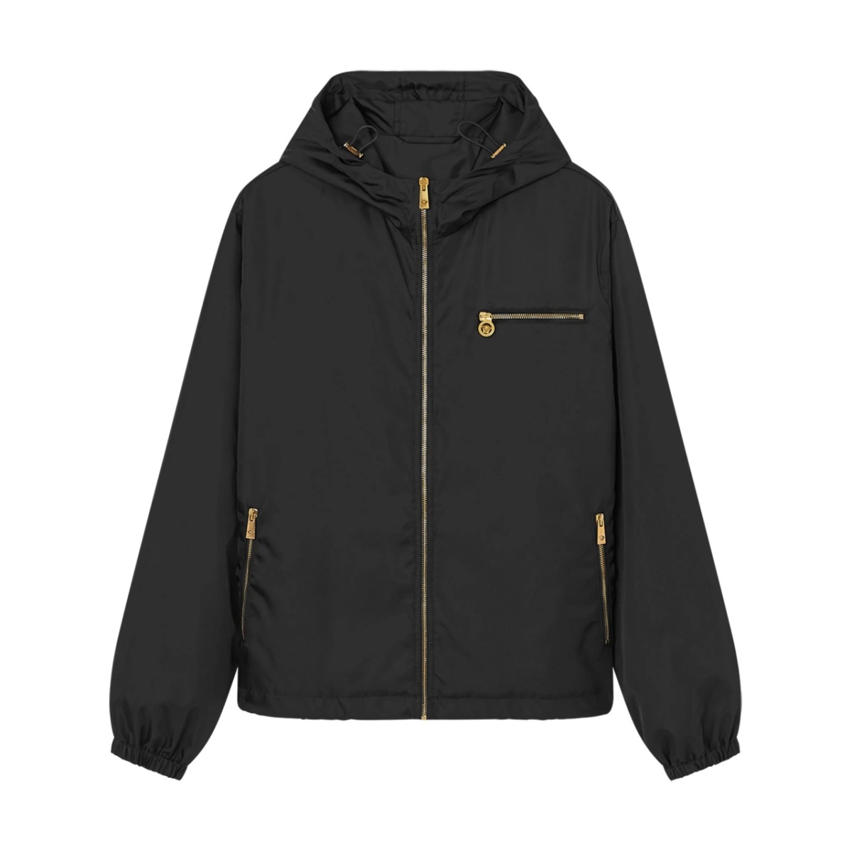 zip-up hooded jacket