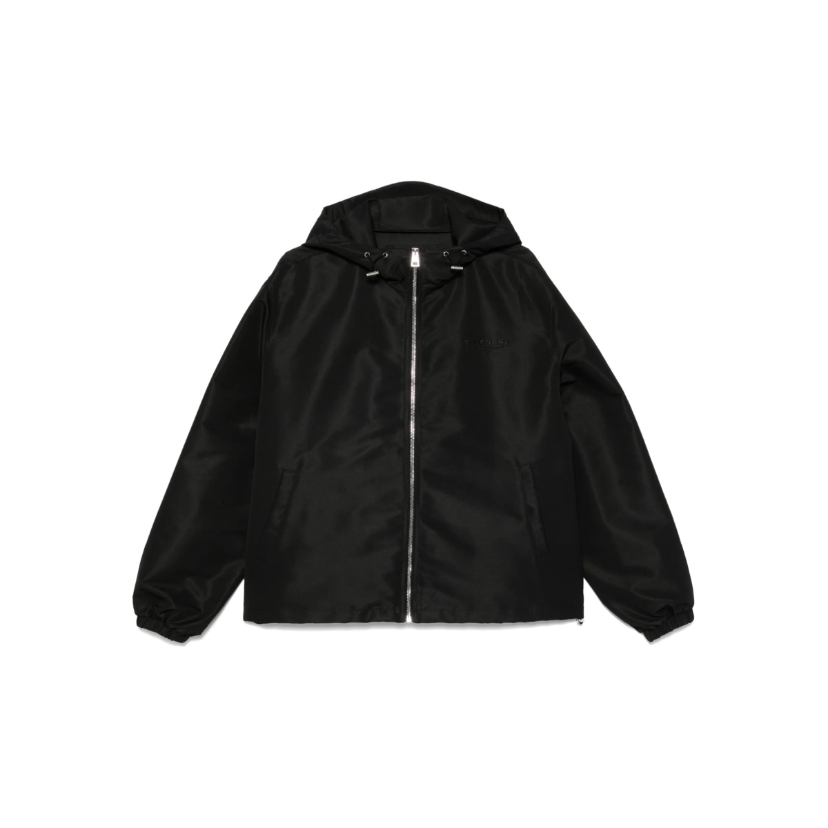 zip-up hooded jacket