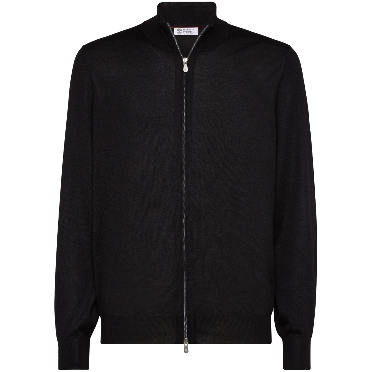 zip-up knitted cashmere jumper